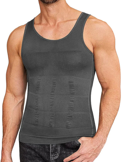 Mens Slimming Body Shaper Vest Shirt