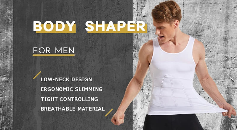 Mens Slimming Body Shaper Vest Shirt