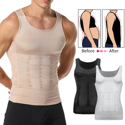 Mens Slimming Body Shaper Vest Shirt