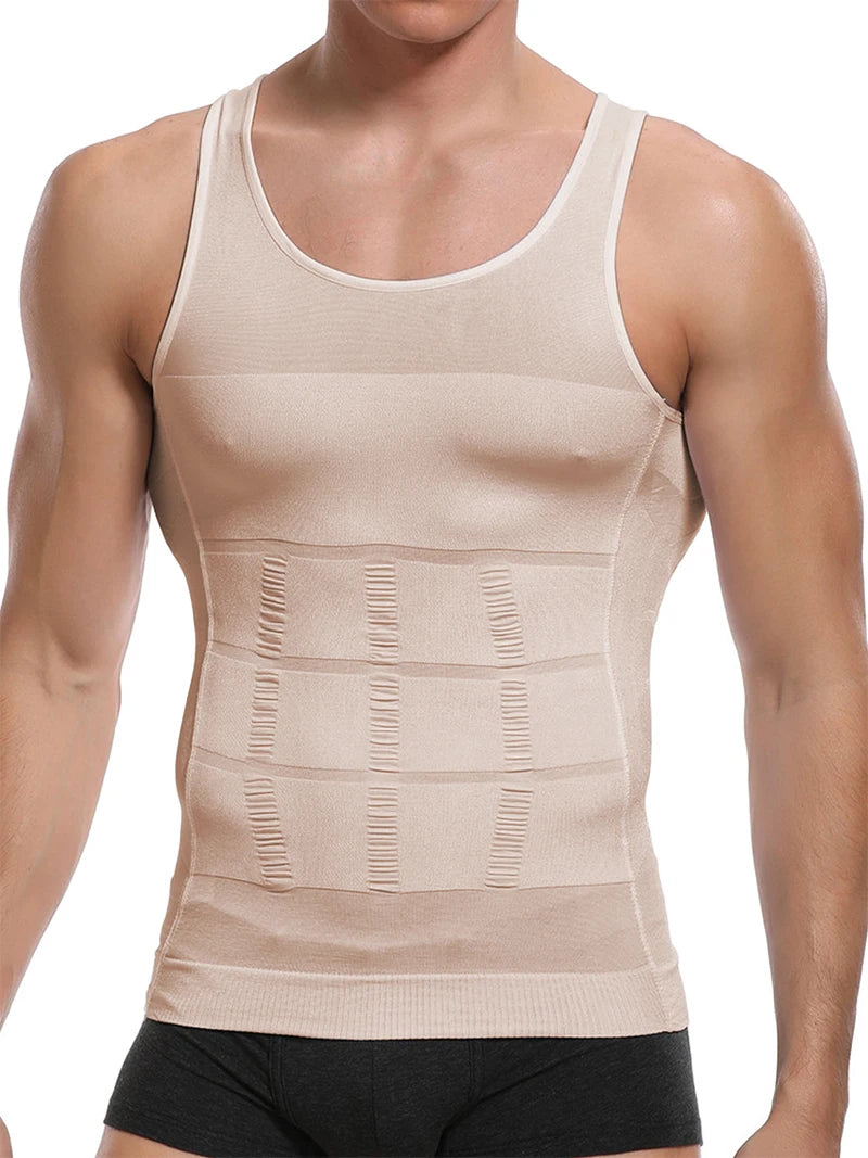 Mens Slimming Body Shaper Vest Shirt