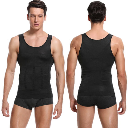 Mens Slimming Body Shaper Vest Shirt