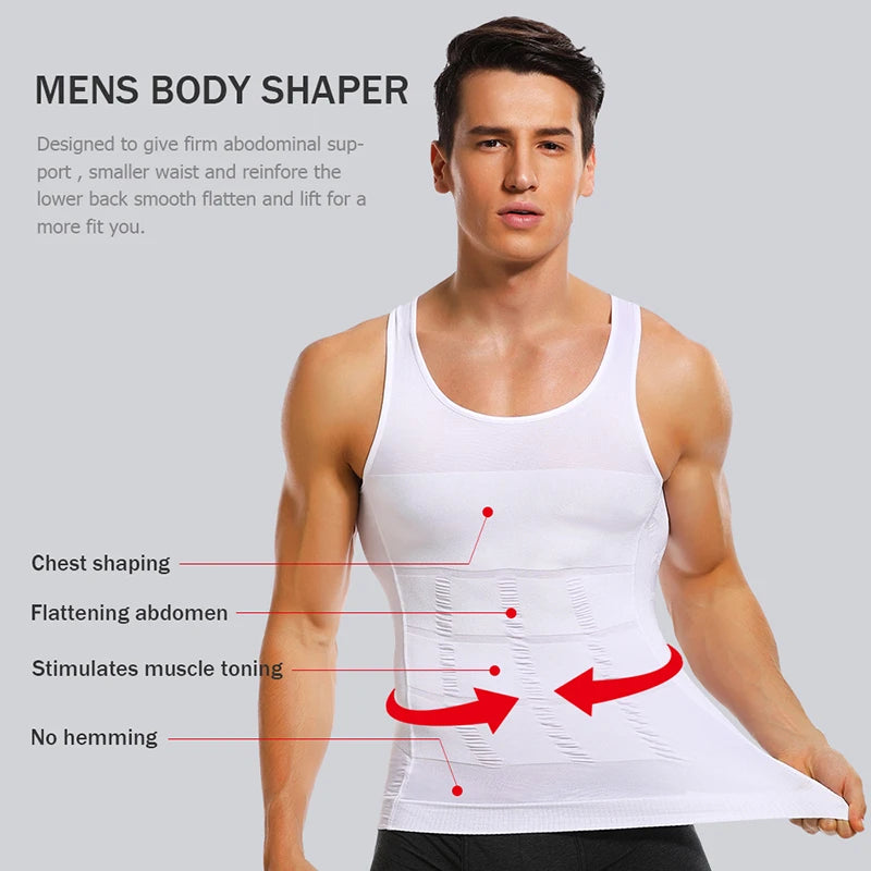 Mens Slimming Body Shaper Vest Shirt