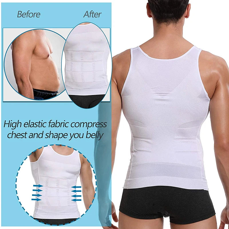 Mens Slimming Body Shaper Vest Shirt