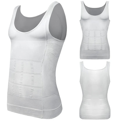 Mens Slimming Body Shaper Vest Shirt