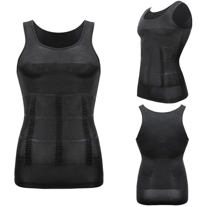 Mens Slimming Body Shaper Vest Shirt