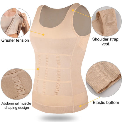 Mens Slimming Body Shaper Vest Shirt