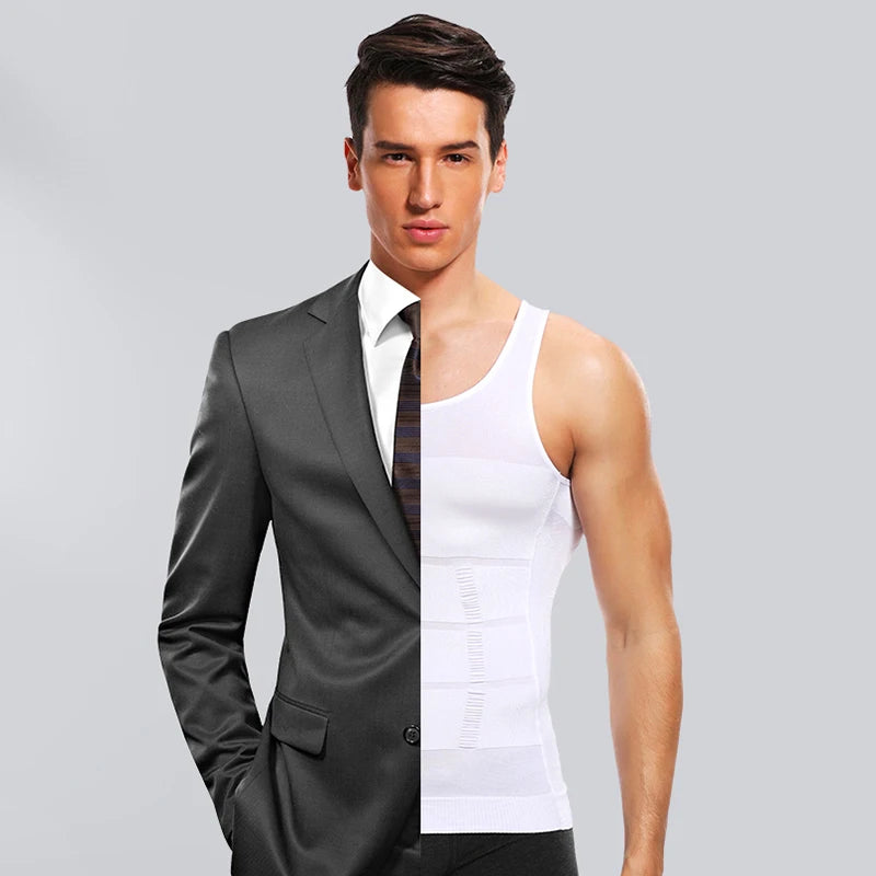 Mens Slimming Body Shaper Vest Shirt